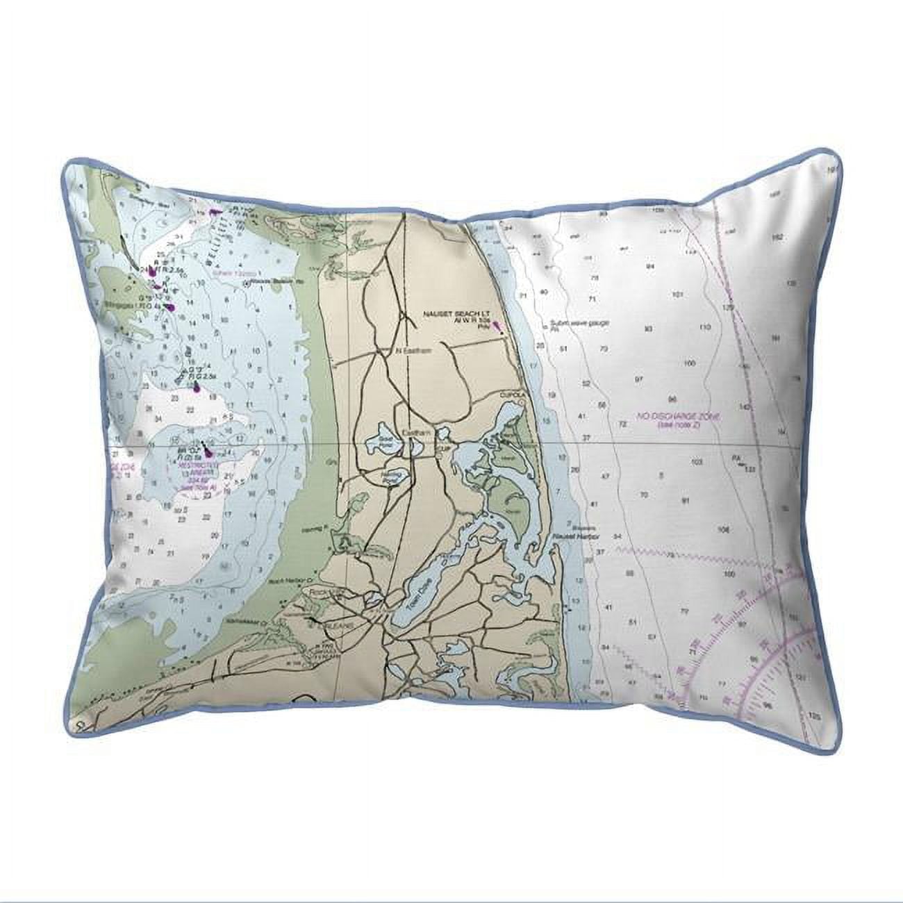 SN13246NB 11 x 14 in. Cape Cod - Nauset Beach, MA Nautical Map Small Corded Indoor & Outdoor Pillow