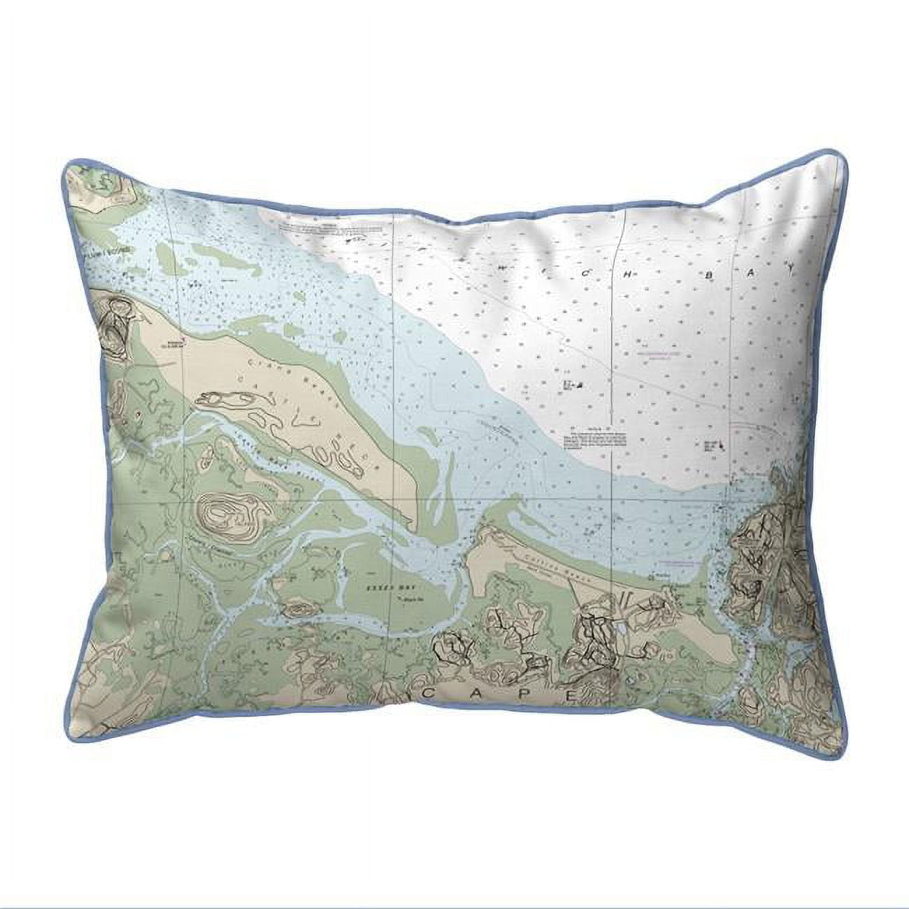 Picture of Betsy Drake HJ13279EX 16 x 20 in. Essex Bay & Essex River&#44; MA Nautical Map Large Corded Indoor & Outdoor Pillow