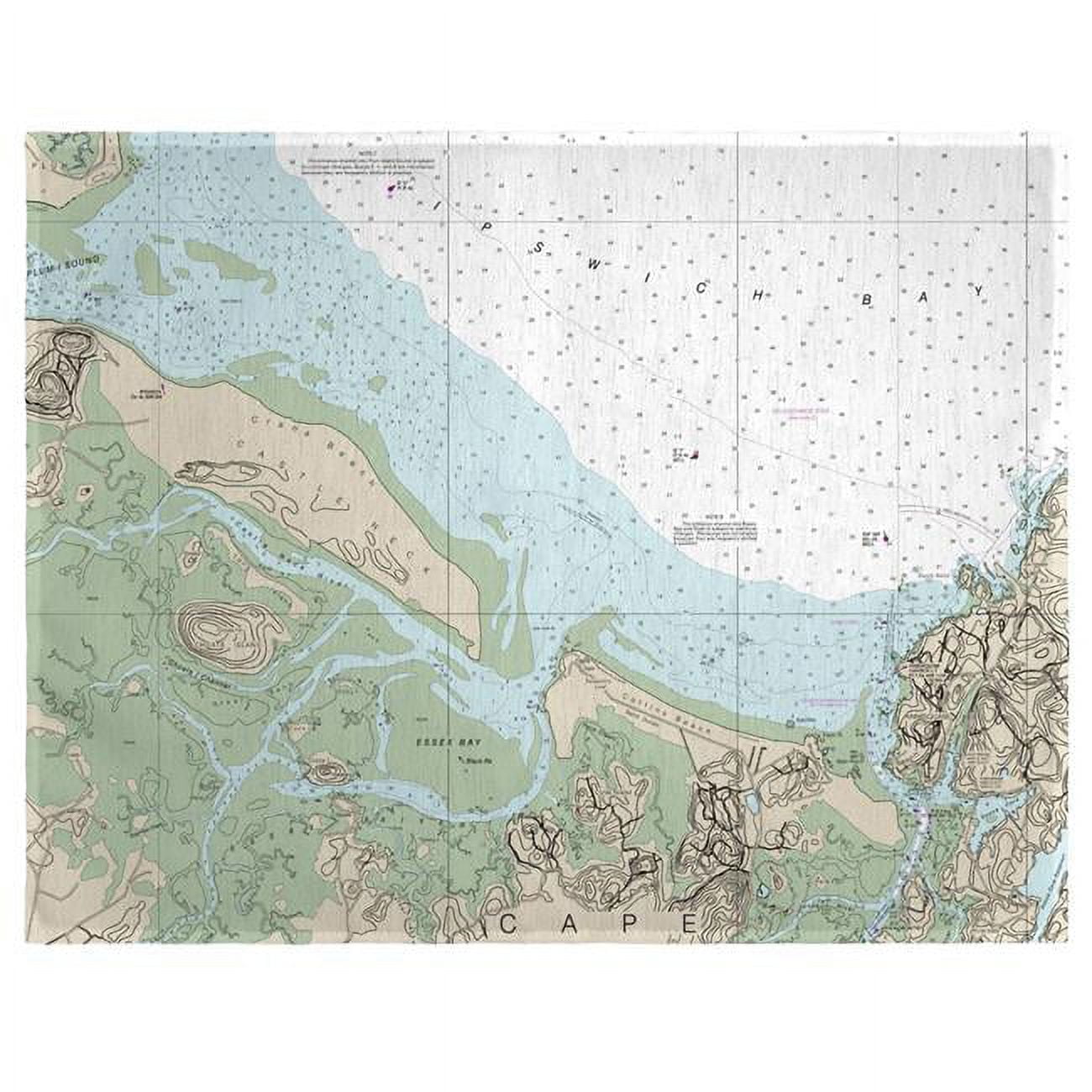 Picture of Betsy Drake PM13279EX 14 x 18 in. Essex Bay & Essex River, MA Nautical Map Place Mat - Set of 4