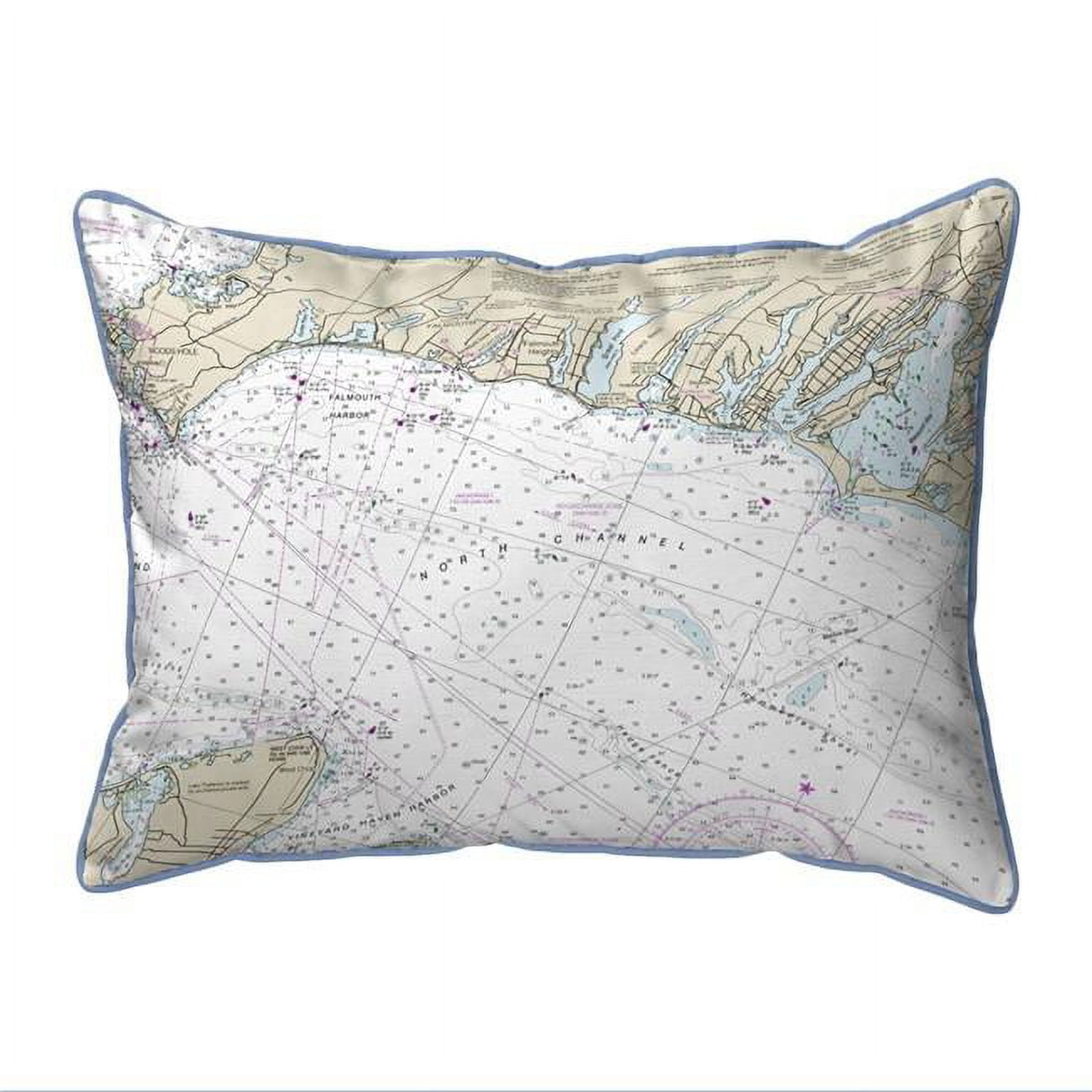 Picture of Betsy Drake HJ13229FH 16 x 20 in. Falmouth Harbor&#44; MA Nautical Map Large Corded Indoor & Outdoor Pillow