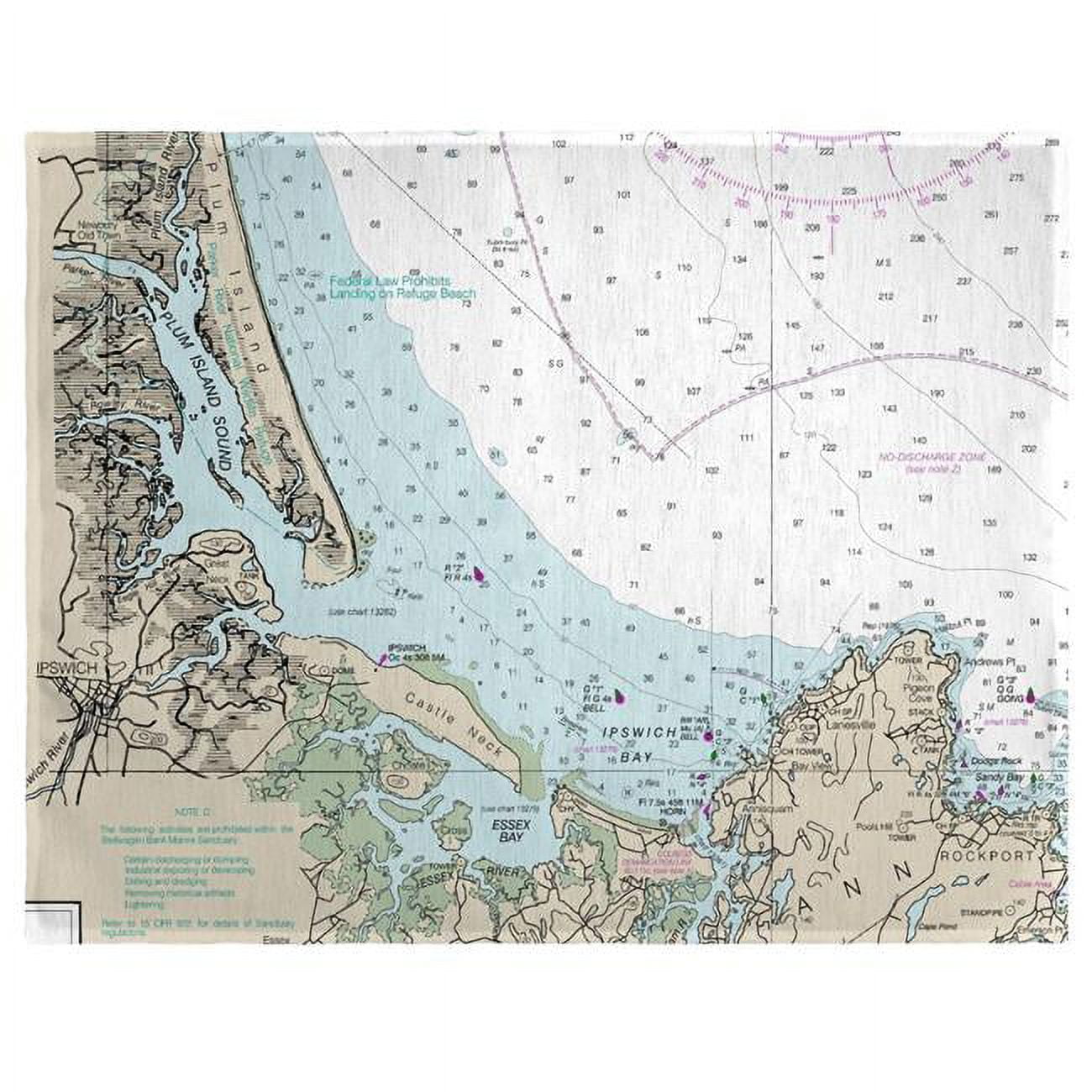 Picture of Betsy Drake PM13278PI 14 x 18 in. Plum Island Sound, MA Nautical Map Place Mat - Set of 4