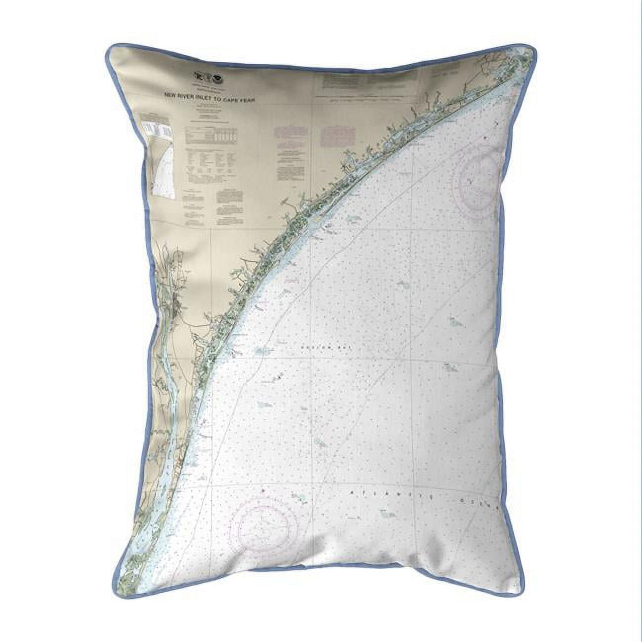 Picture of Betsy Drake HJ11539 16 x 20 in. New River Inlet to Cape Fear - Topsail&#44; NC Nautical Map Large Corded Indoor & Outdoor Pillow