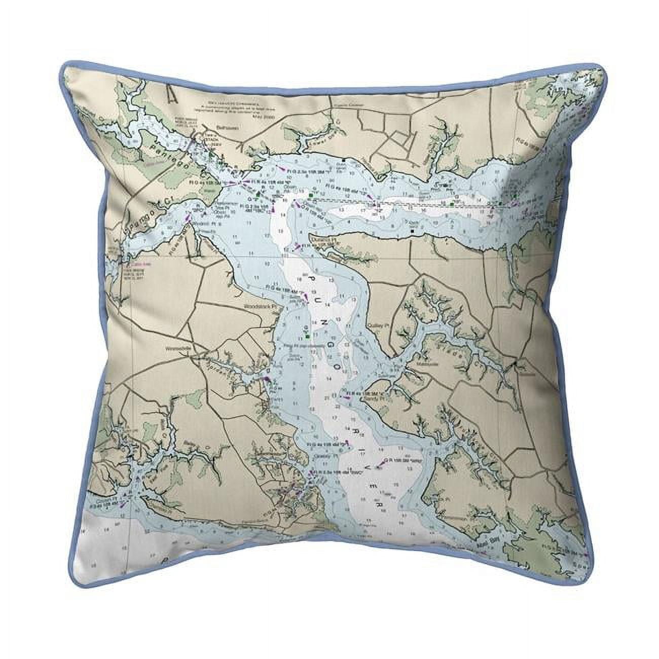 Picture of Betsy Drake HJ11548PR 18 x 18 in. Pungo River&#44; NC Nautical Map Large Corded Indoor & Outdoor Pillow