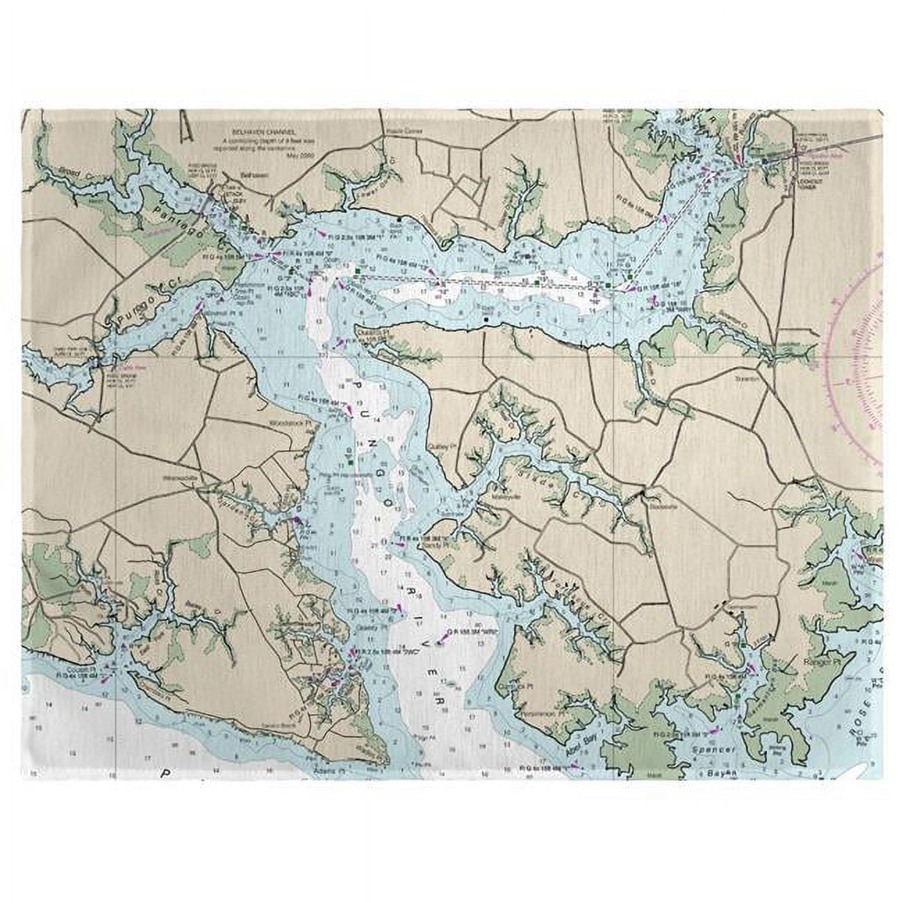 Picture of Betsy Drake PM11548PR 14 x 18 in. Pungo River, NC Nautical Map Place Mat - Set of 4