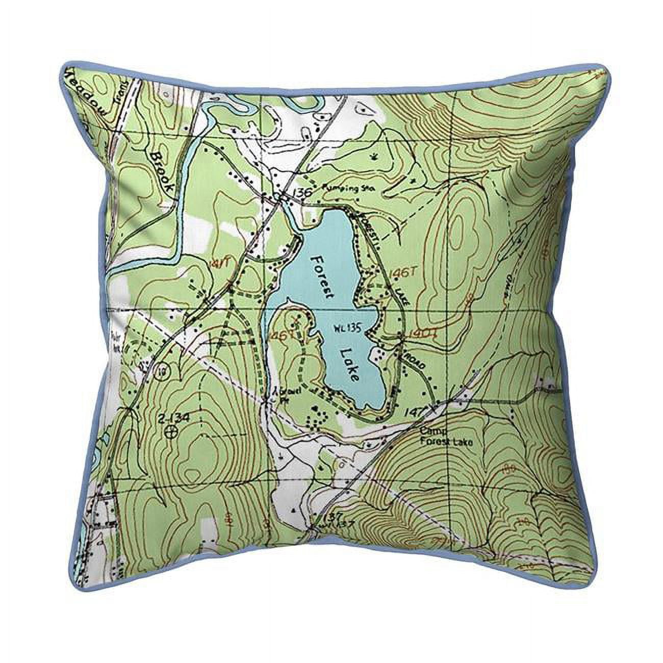 Picture of Betsy Drake HJ463 18 x 18 in. Forest Lake&#44; NH Nautical Map Large Corded Indoor & Outdoor Pillow