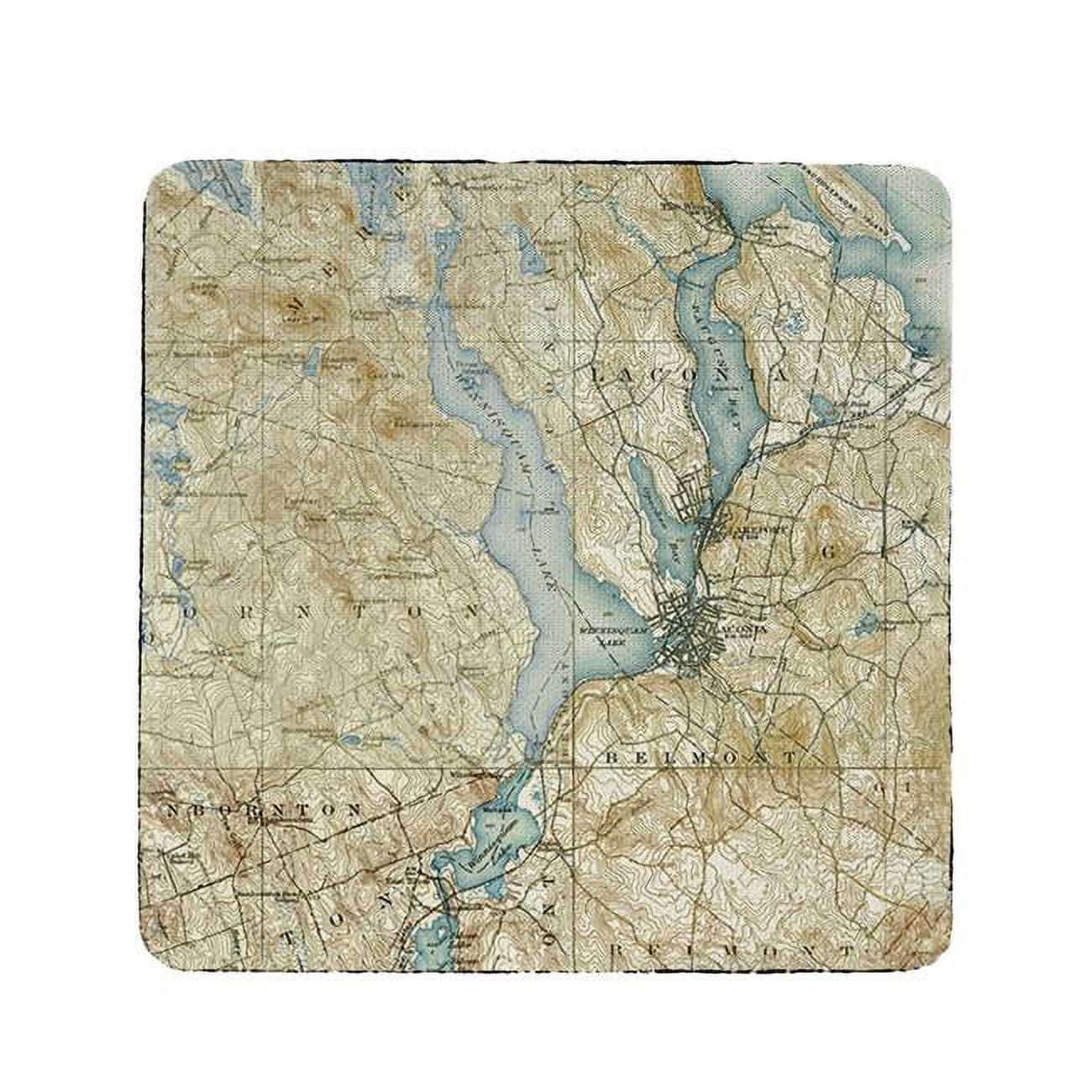 Picture of Betsy Drake CT309 4 x 4 in. Lake Winnisquam, NH Nautical Map Coaster - Set of 4