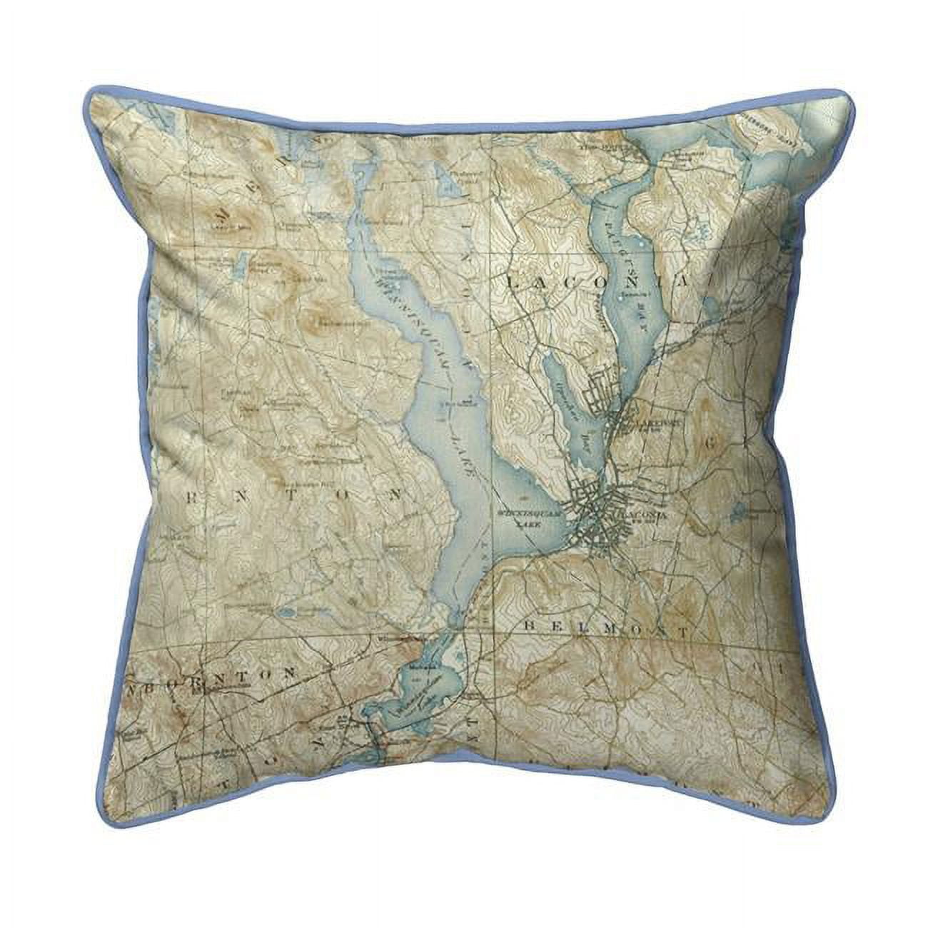 Picture of Betsy Drake HJ309 18 x 18 in. Lake Winnisquam&#44; NH Nautical Map Large Corded Indoor & Outdoor Pillow
