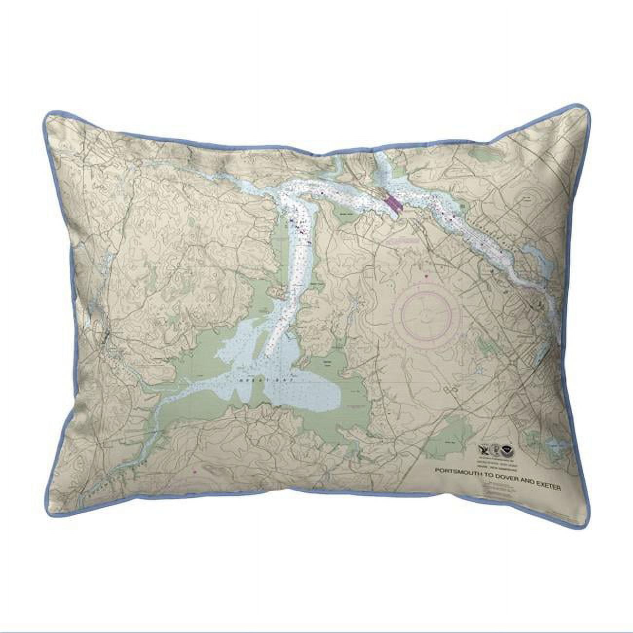 Picture of Betsy Drake HJ13285GB 16 x 20 in. Portsmouth to Dover & Exeter - Great Bay&#44; NH Nautical Map Large Corded Indoor & Outdoor Pillow