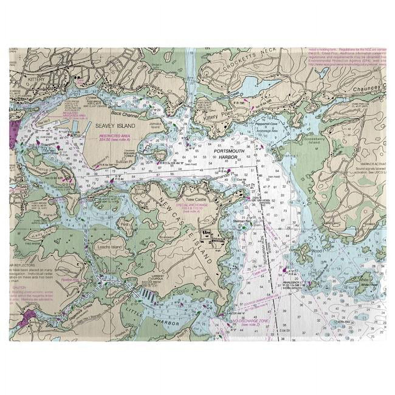 Picture of Betsy Drake PM13283PH 14 x 18 in. Portsmouth Harbor, NH Nautical Map Place Mat - Set of 4