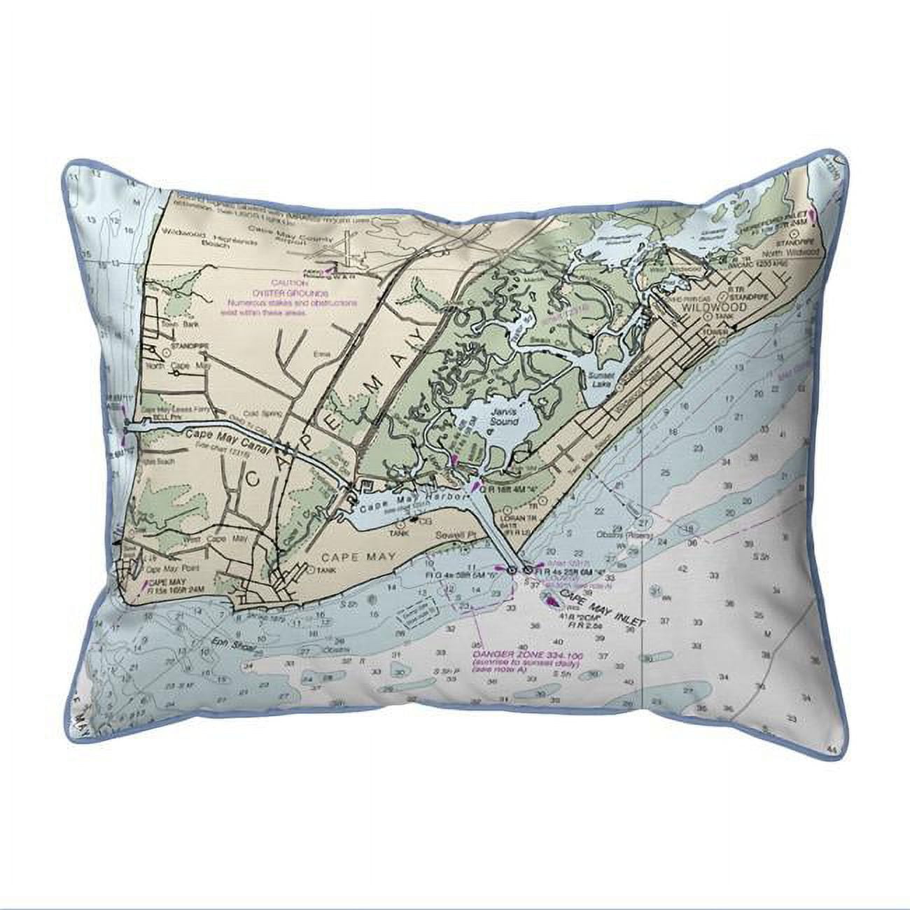 Picture of Betsy Drake HJ12214CM 16 x 20 in. Cape May&#44; NJ Nautical Map Large Corded Indoor & Outdoor Pillow