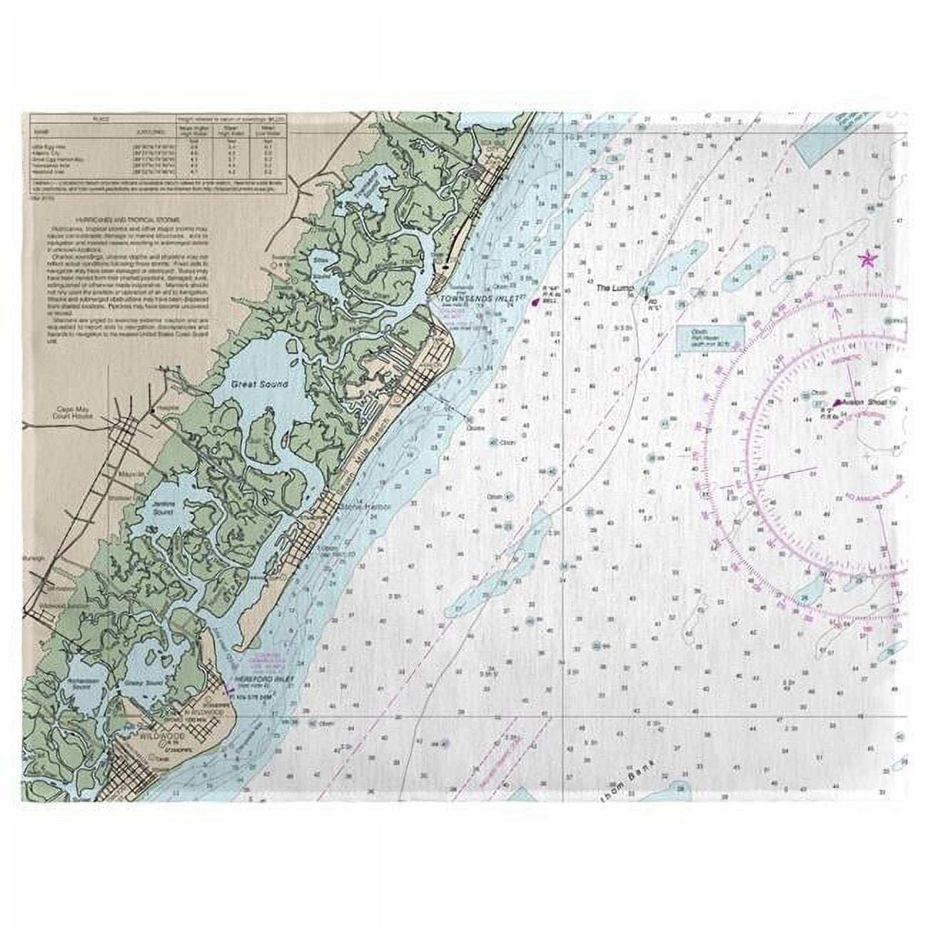 Picture of Betsy Drake PM12318AV 14 x 18 in. Little Egg Inlet to Hereford Inlet - Avalon, NH Nautical Map Place Mat - Set of 4