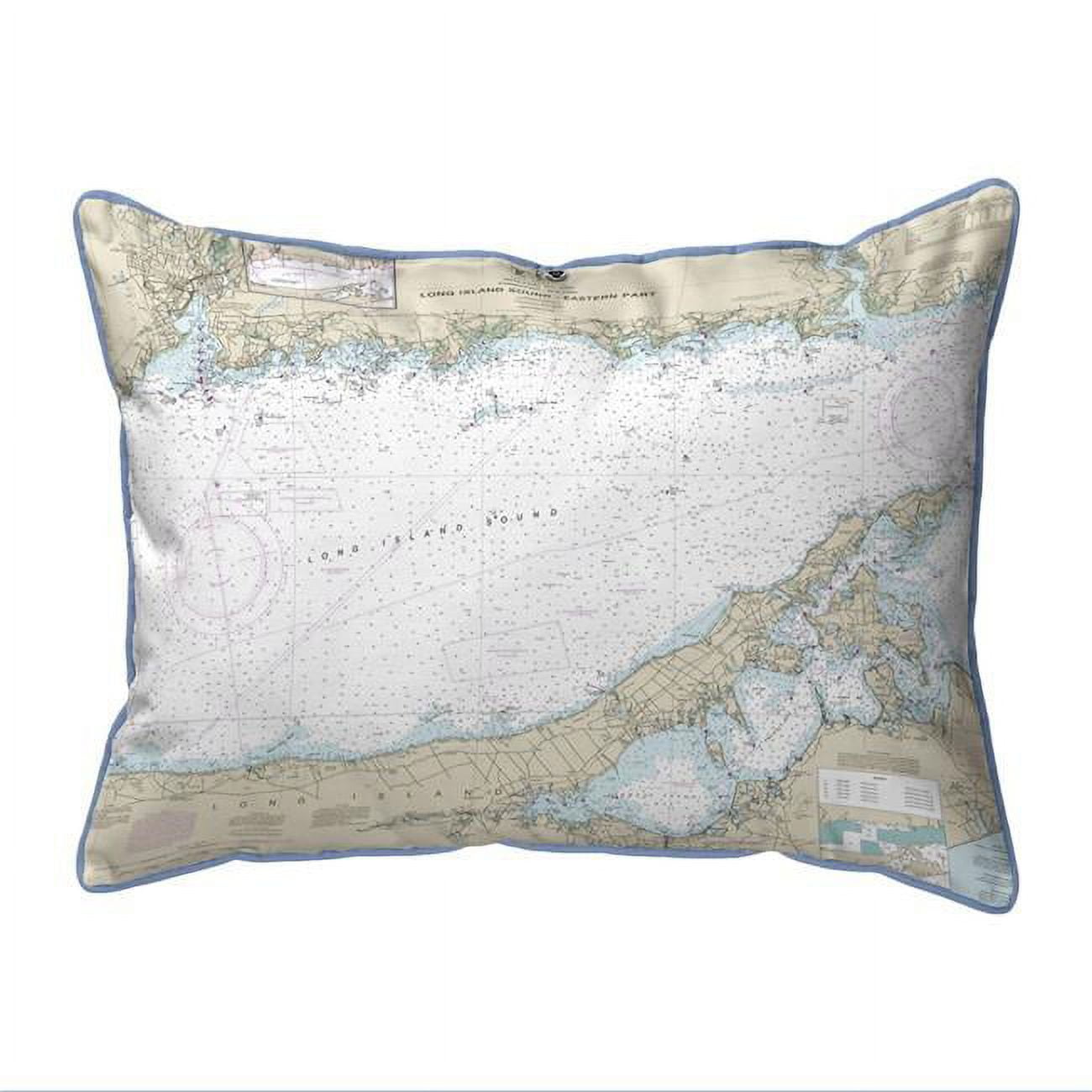 Picture of Betsy Drake HJ12354ES 16 x 20 in. Long Island Sound - Eastern Part&#44; NY Nautical Map Large Corded Indoor & Outdoor Pillow