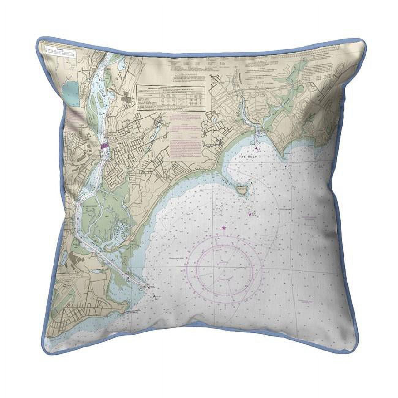 Picture of Betsy Drake HJ12370NS 18 x 18 in. North Long Island Sound&#44; NY Nautical Map Large Corded Indoor & Outdoor Pillow