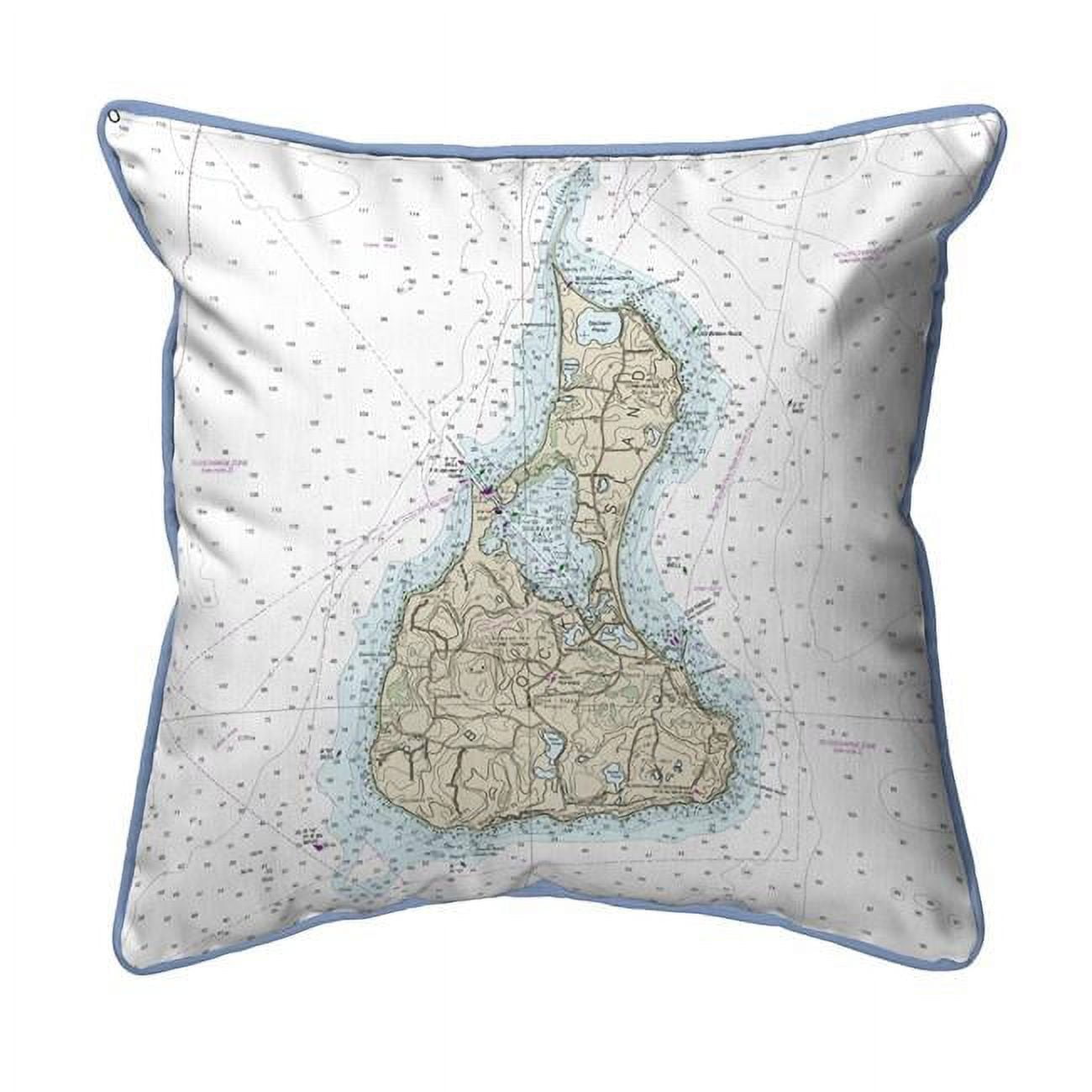 Picture of Betsy Drake HJ13215 18 x 18 in. Block Island&#44; RI Nautical Map Large Corded Indoor & Outdoor Pillow
