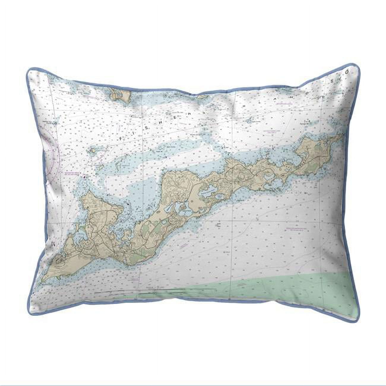Picture of Betsy Drake HJ13214FI 16 x 20 in. Fishers Island&#44; RI Nautical Map Large Corded Indoor & Outdoor Pillow