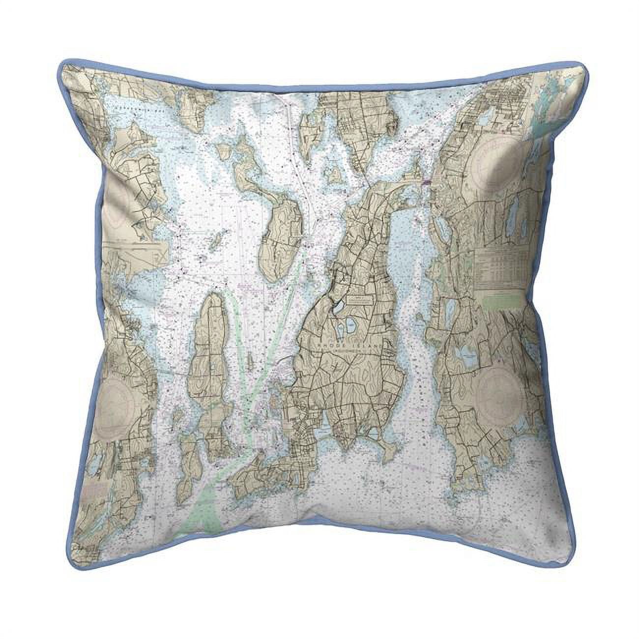 Picture of Betsy Drake HJ13221NP 16 x 20 in. Narragansett Bay&#44; RI Nautical Map Large Corded Indoor & Outdoor Pillow