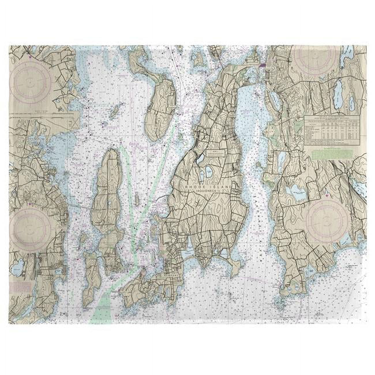 Picture of Betsy Drake PM13221NP 14 x 18 in. Narragansett Bay, RI Nautical Map Place Mat - Set of 4