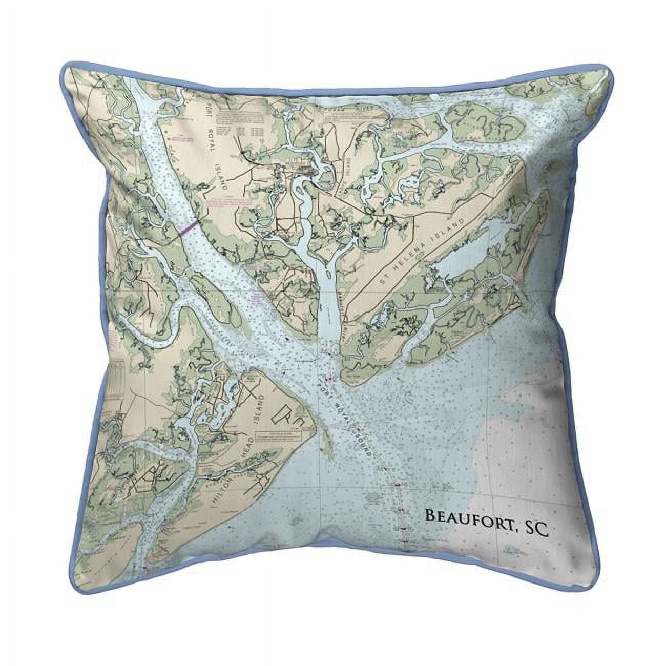 Picture of Betsy Drake HJ11513ND 18 x 18 in. Beaufort&#44; SC Nautical Map Large Corded Indoor & Outdoor Pillow