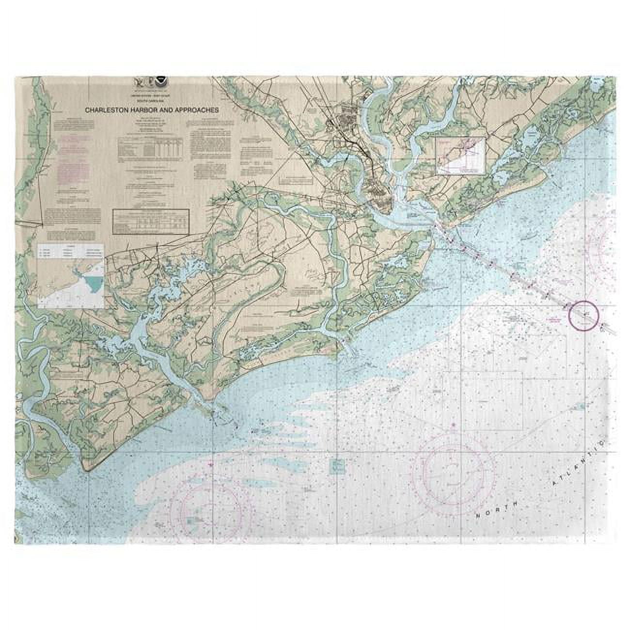 PM11521 14 x 18 in. Charleston Harbor & Approaches, SC Nautical Map Place Mat - Set of 4 -  Betsy Drake
