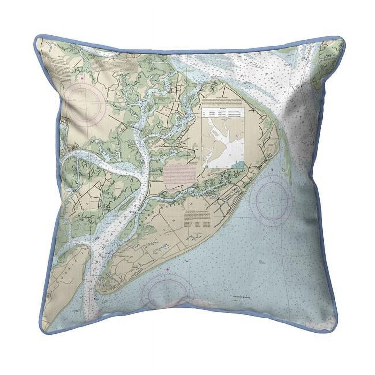 Picture of Betsy Drake HJ11516 18 x 18 in. Hilton Head&#44; SC Nautical Map Large Corded Indoor & Outdoor Pillow