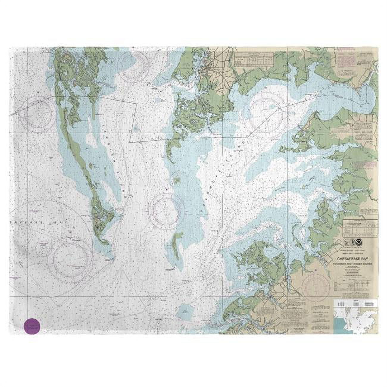 Picture of Betsy Drake PM240CH 14 x 18 in. Chesapeake Bay - Pocomoke & Tangier Sounds, VA Nautical Map Place Mat - Set of 4