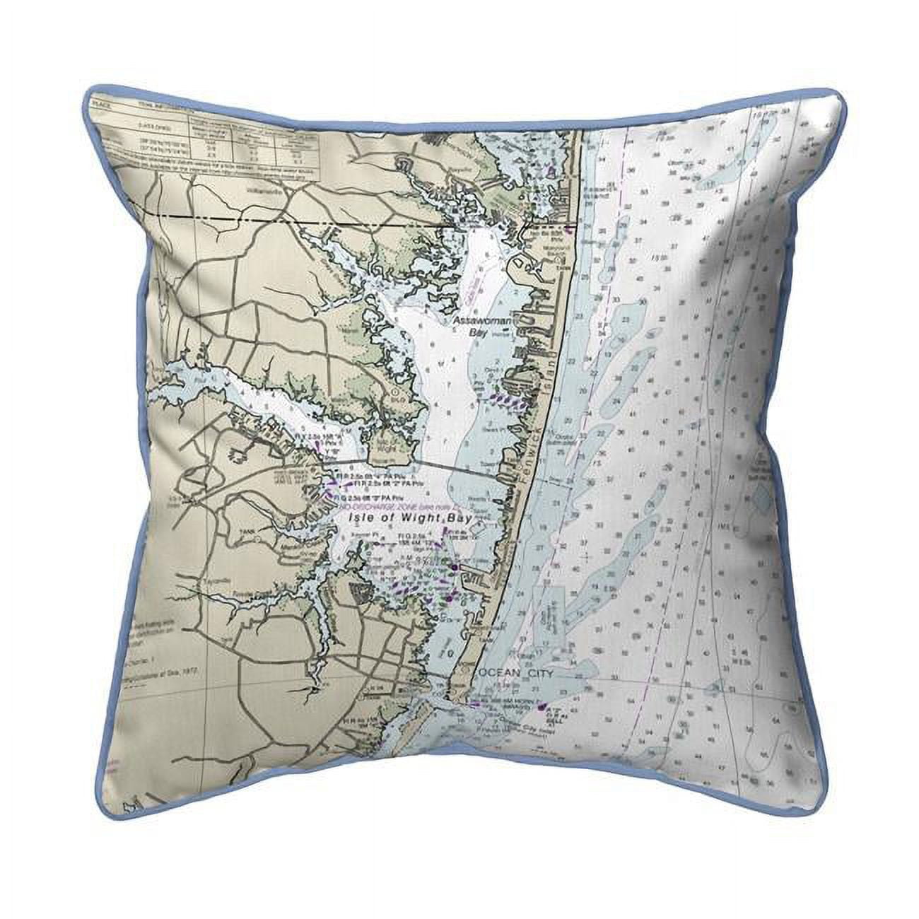 Picture of Betsy Drake HJ12211FI 18 x 18 in. Fenwick Island to Chincoteague Inlet&#44; VA Nautical Map Large Corded Indoor & Outdoor Pillow