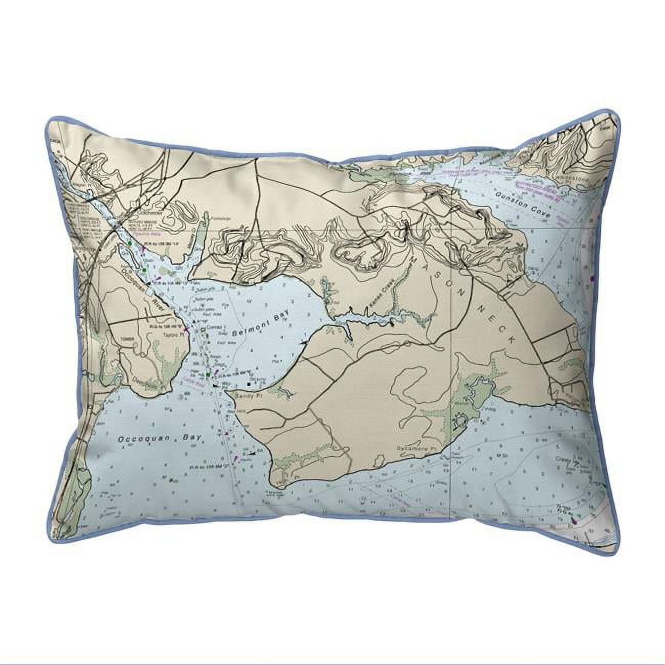 Picture of Betsy Drake HJ12289OC 16 x 20 in. Occoquan&#44; VA Nautical Map Large Corded Indoor & Outdoor Pillow