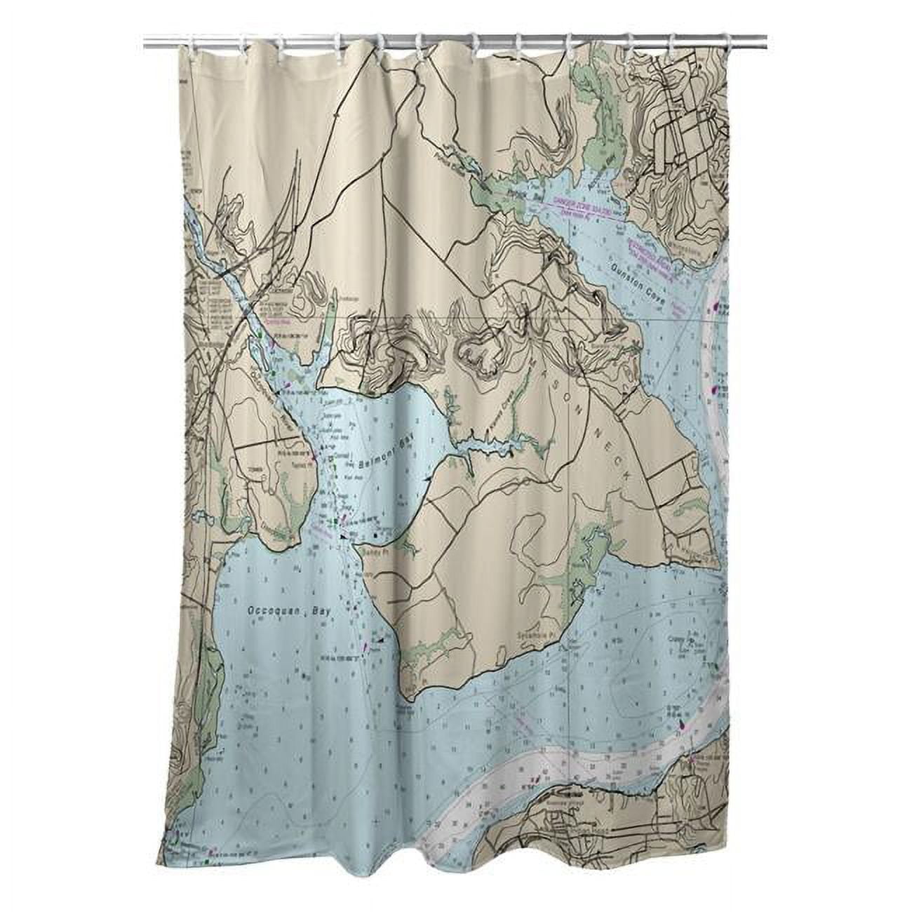 70 x 72 in. Occoquan, VA Nautical Map Shower Curtain