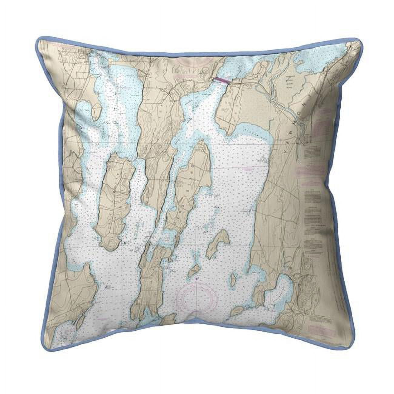 Picture of Betsy Drake HJ14781 18 x 18 in. North Hero Island&#44; VT Nautical Map Large Corded Indoor & Outdoor Pillow