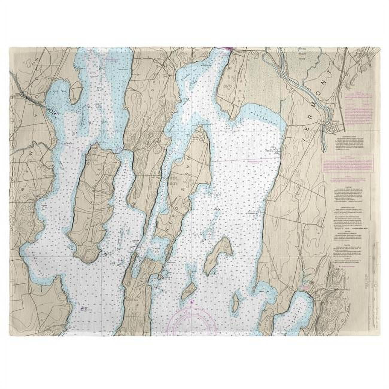 Picture of Betsy Drake PM14781 14 x 18 in. North Hero Island, VT Nautical Map Place Mat - Set of 4