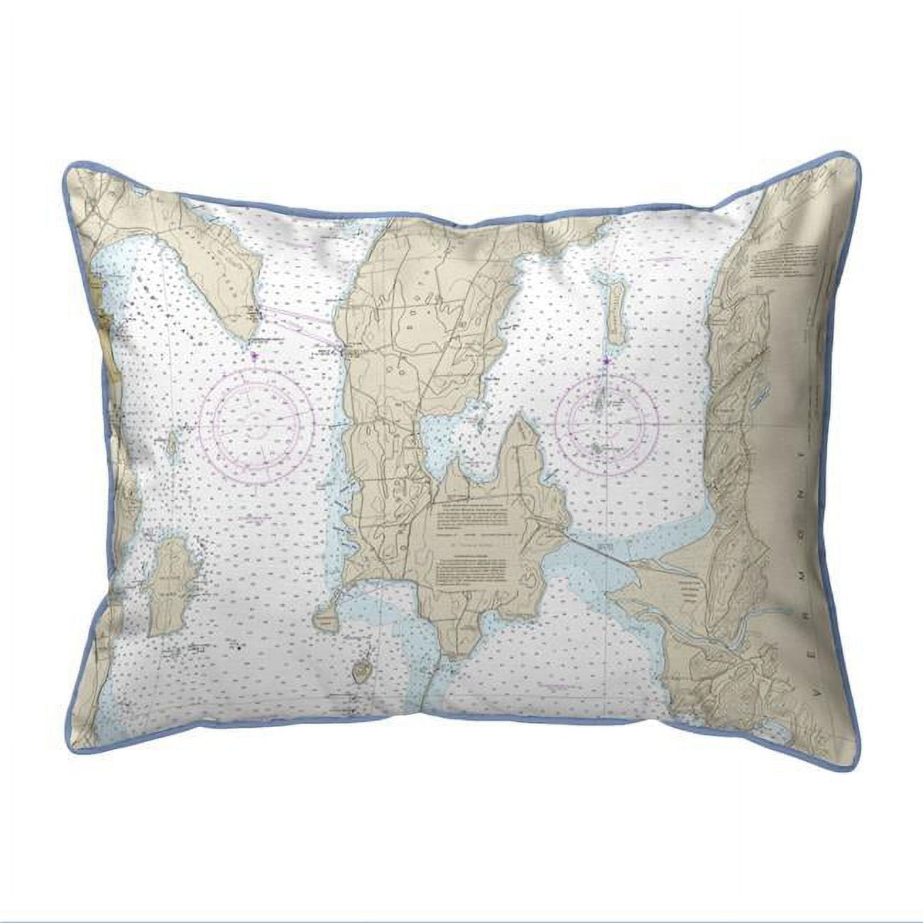 Picture of Betsy Drake HJ14782 16 x 20 in. South Hero Island&#44; VT Nautical Map Large Corded Indoor & Outdoor Pillow