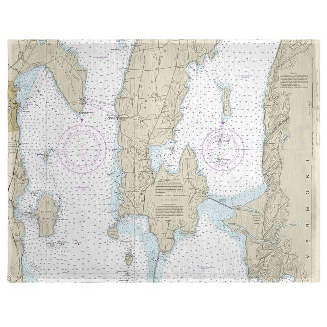 Picture of Betsy Drake PM14782 14 x 18 in. South Hero Island, VT Nautical Map Place Mat - Set of 4