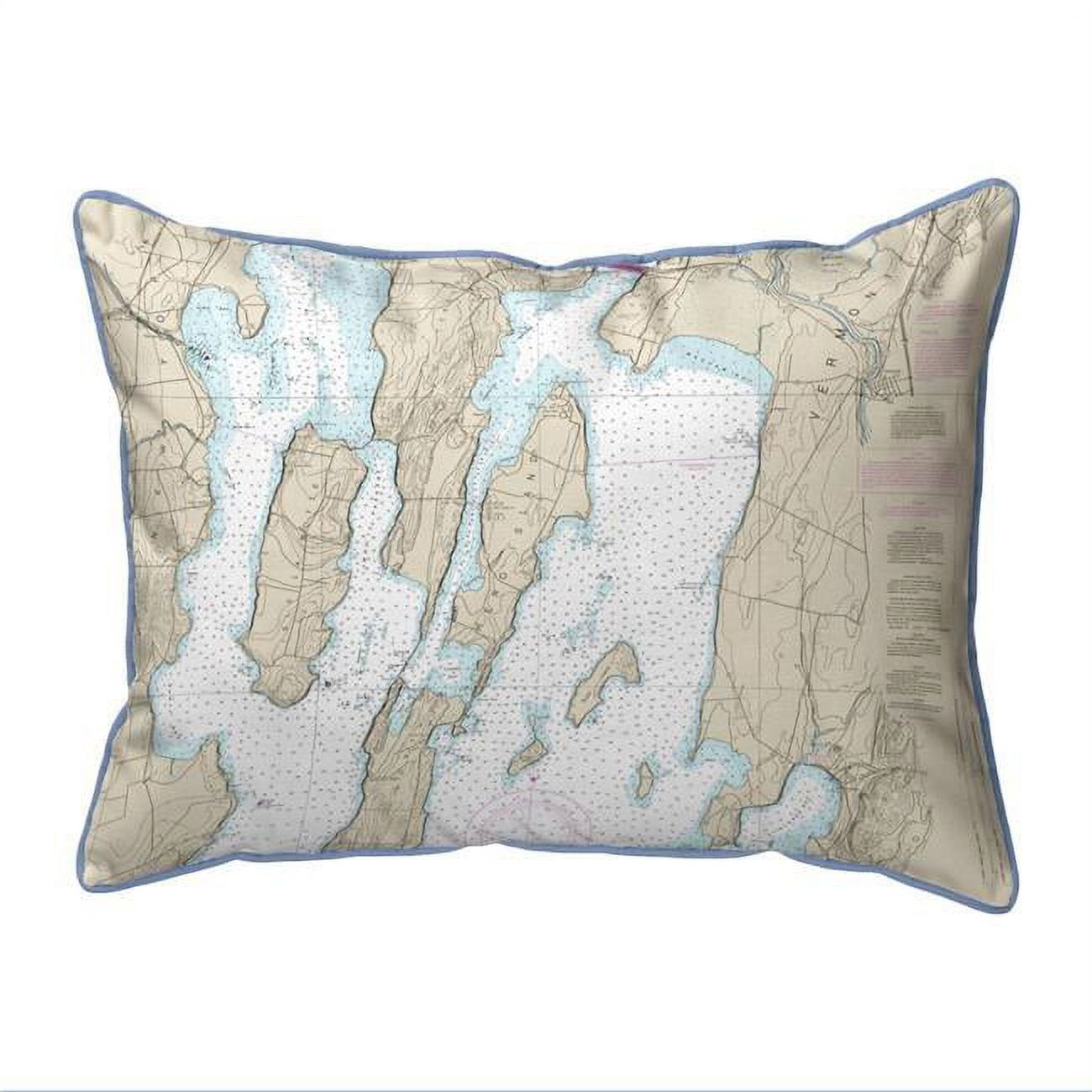 Picture of Betsy Drake HJ14781R 16 x 20 in. North Hero Island No. 2&#44; VT Nautical Map Large Corded Indoor & Outdoor Pillow