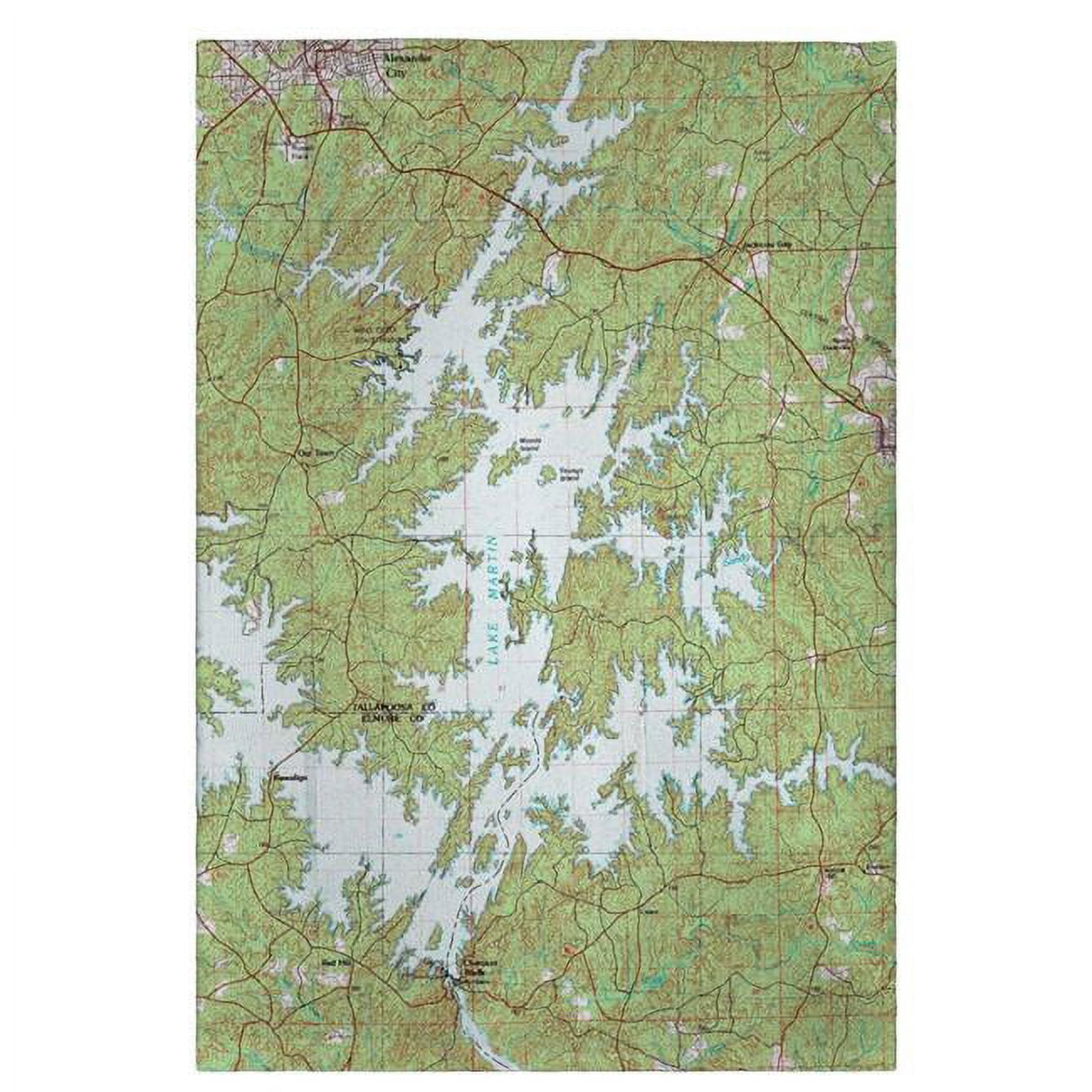 20 x 20 in. Lake Martin, AL Nautical Map Guest Towel