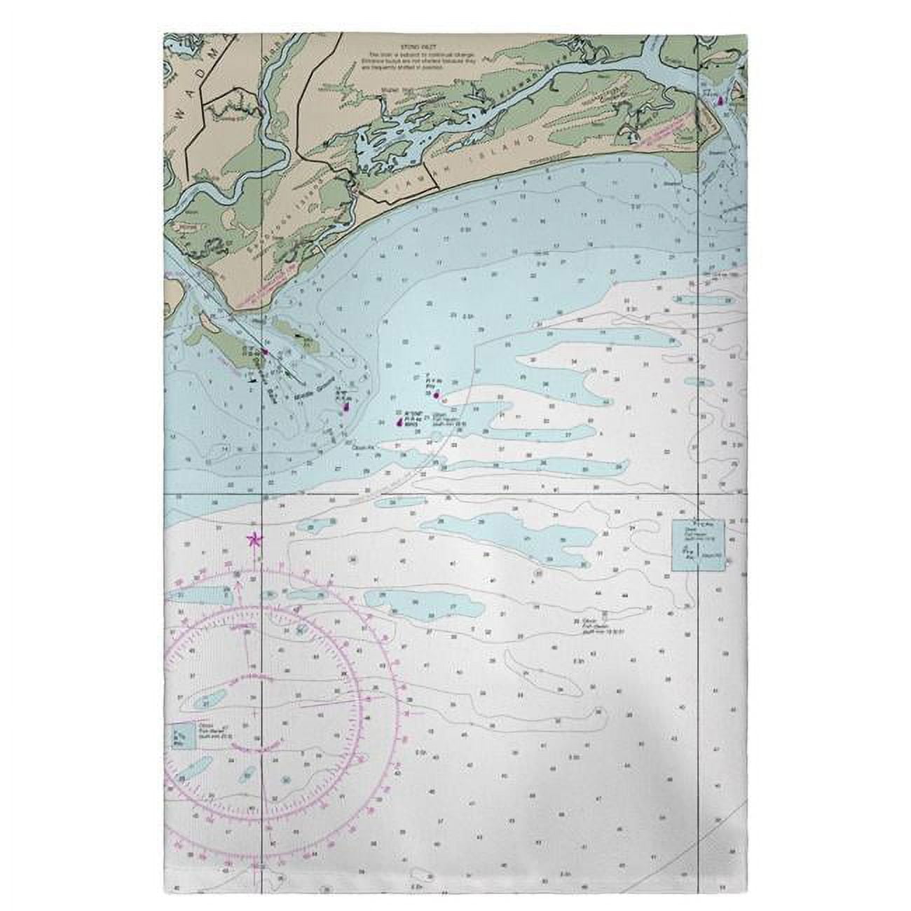 20 x 20 in. Charleston Harbor & Approaches, SC Nautical Map Guest Towel -  LRL, LR2813919