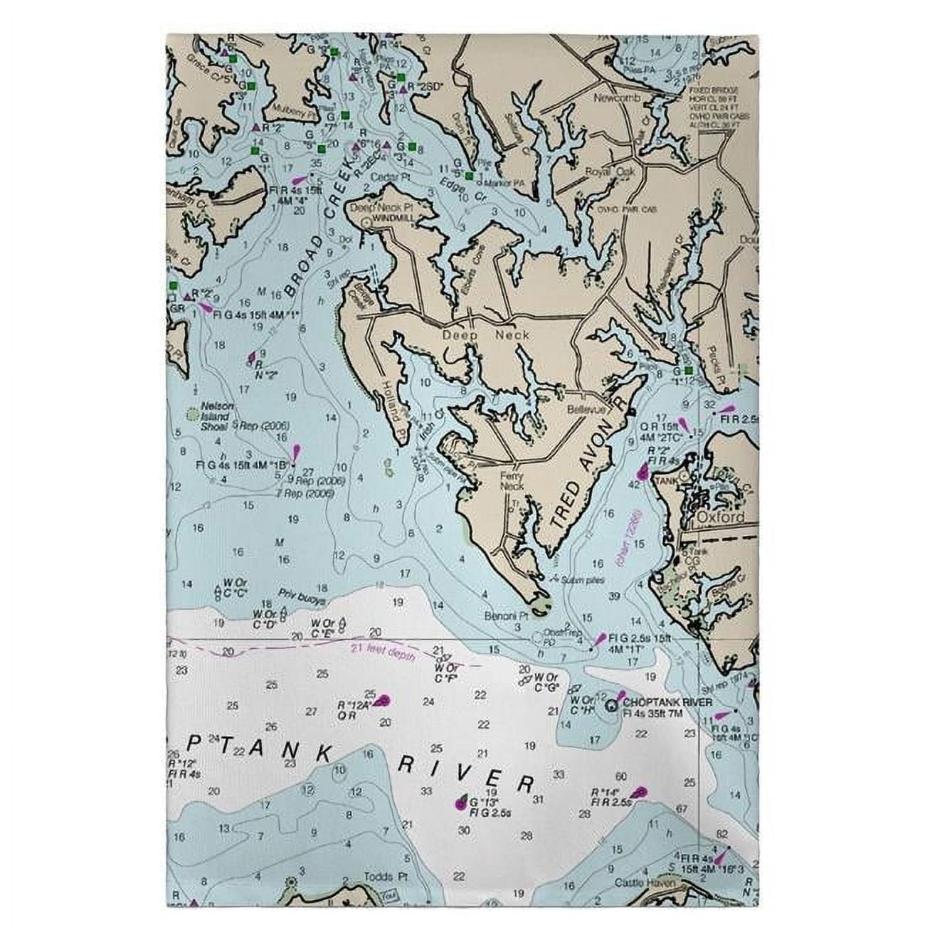 20 x 20 in. Easton, MD Nautical Map Guest Towel