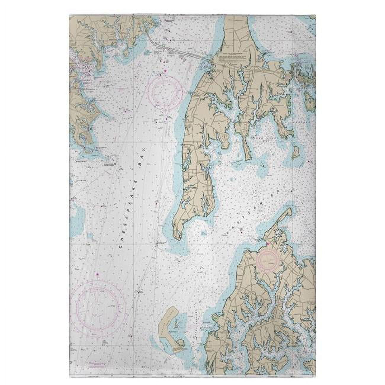 20 x 20 in. Kent Island, MD Nautical Map Guest Towel