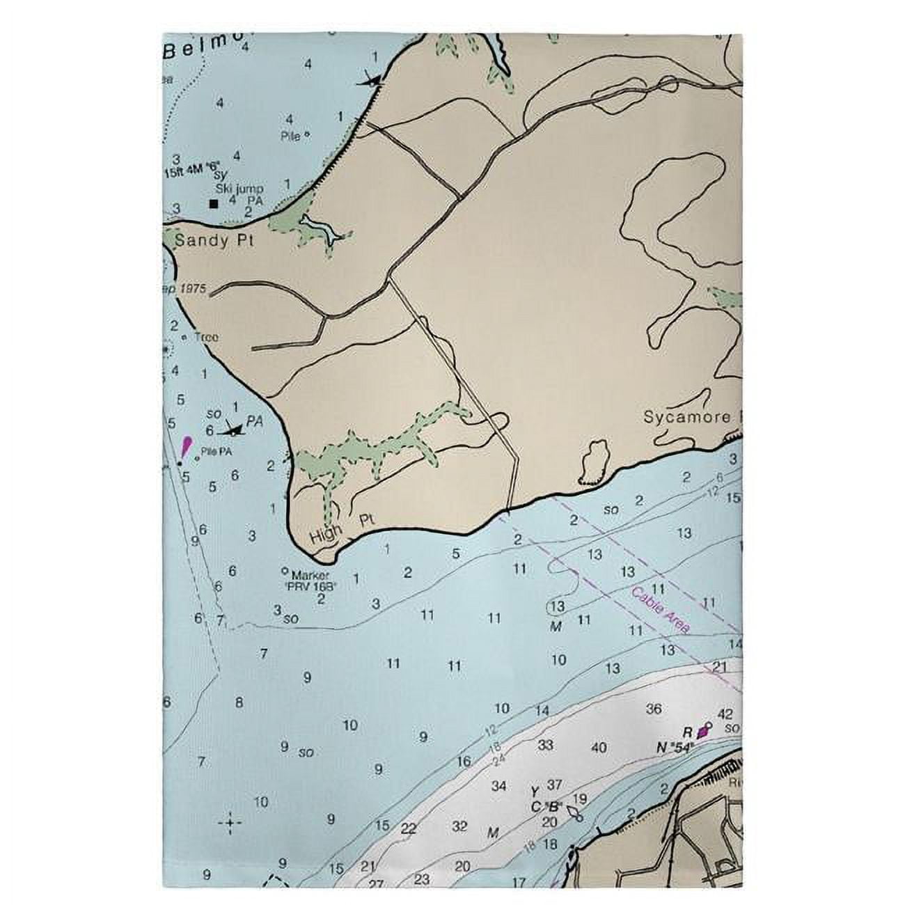 20 x 20 in. Occoquan, VA Nautical Map Guest Towel