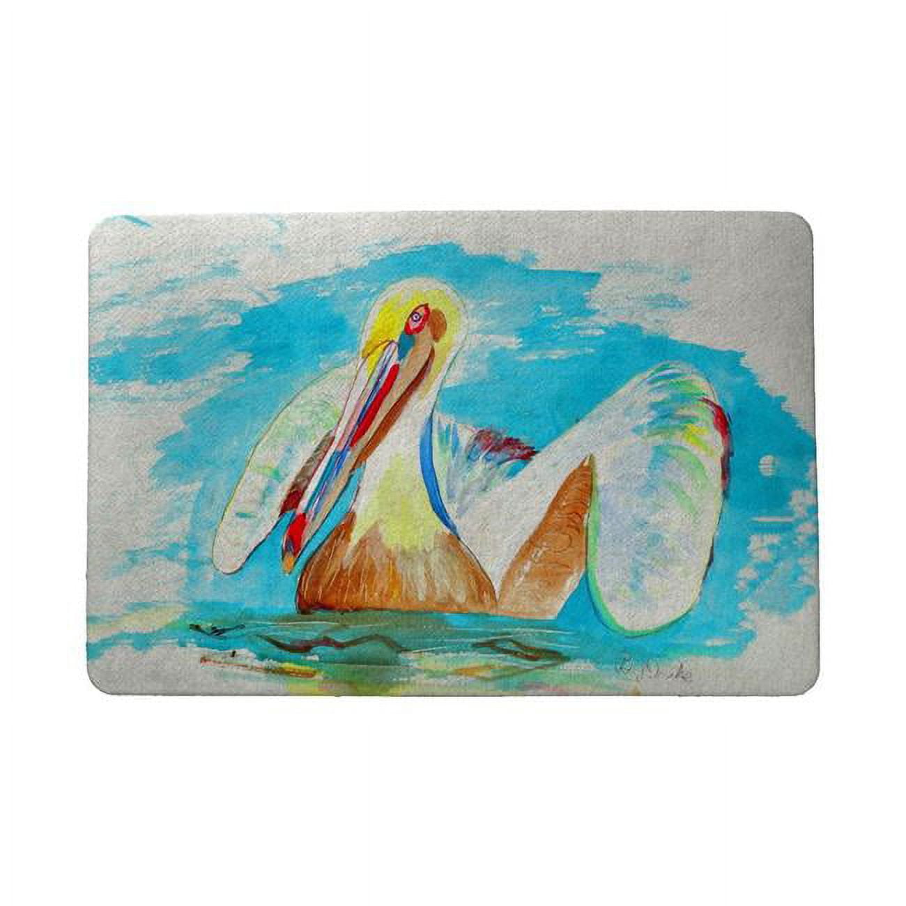 18 x 26 in. Pelican in Teal Door Mat