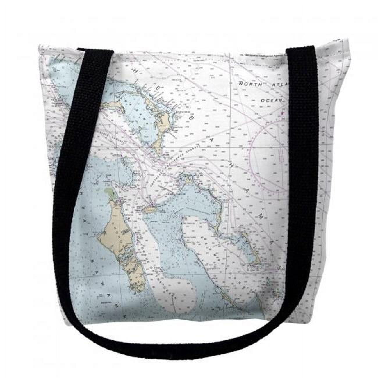 16 x 16 in. Bahamas Nautical Map Tote Bag - Medium