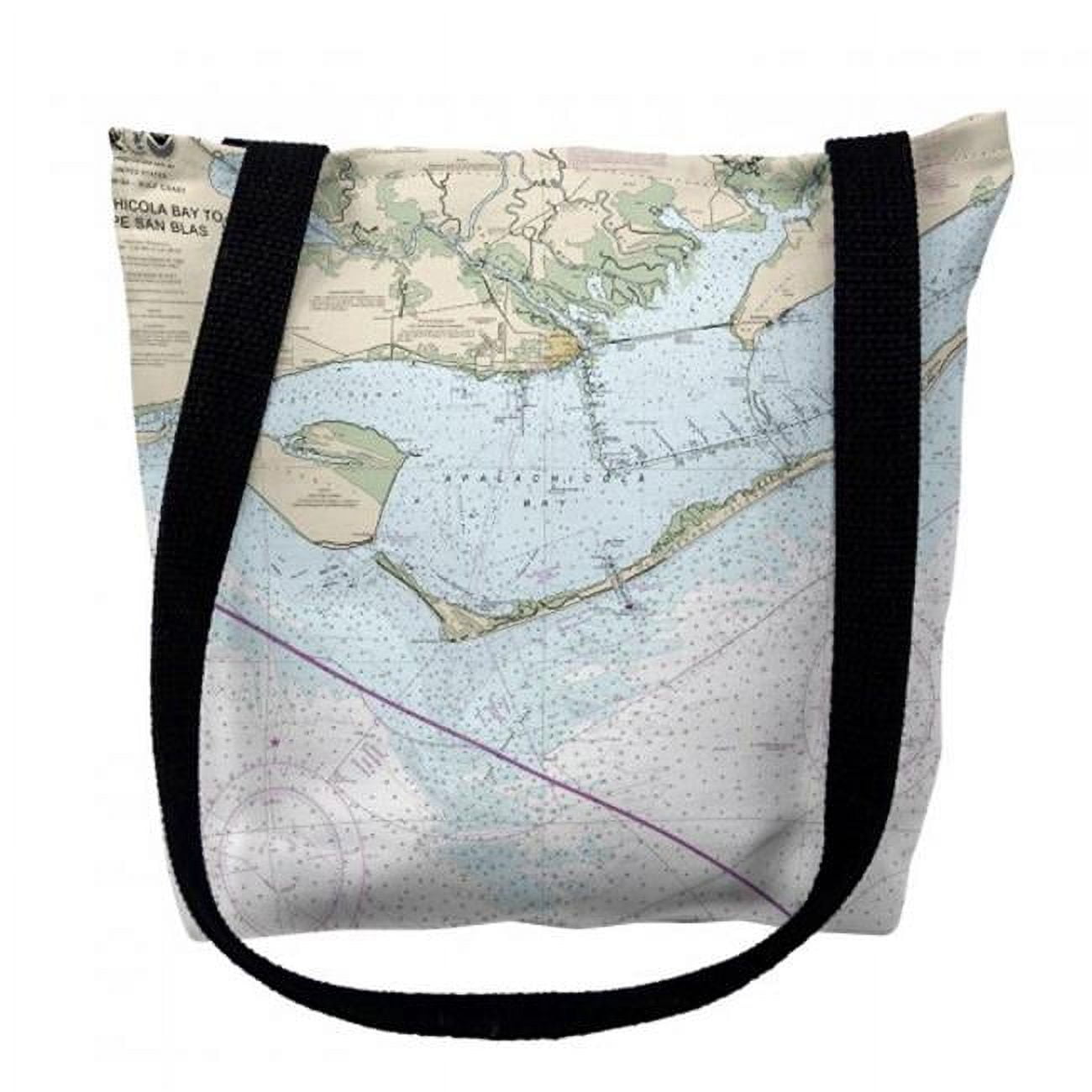 16 x 16 in. St.George Island Florida Nautical Map Tote Bag - Medium