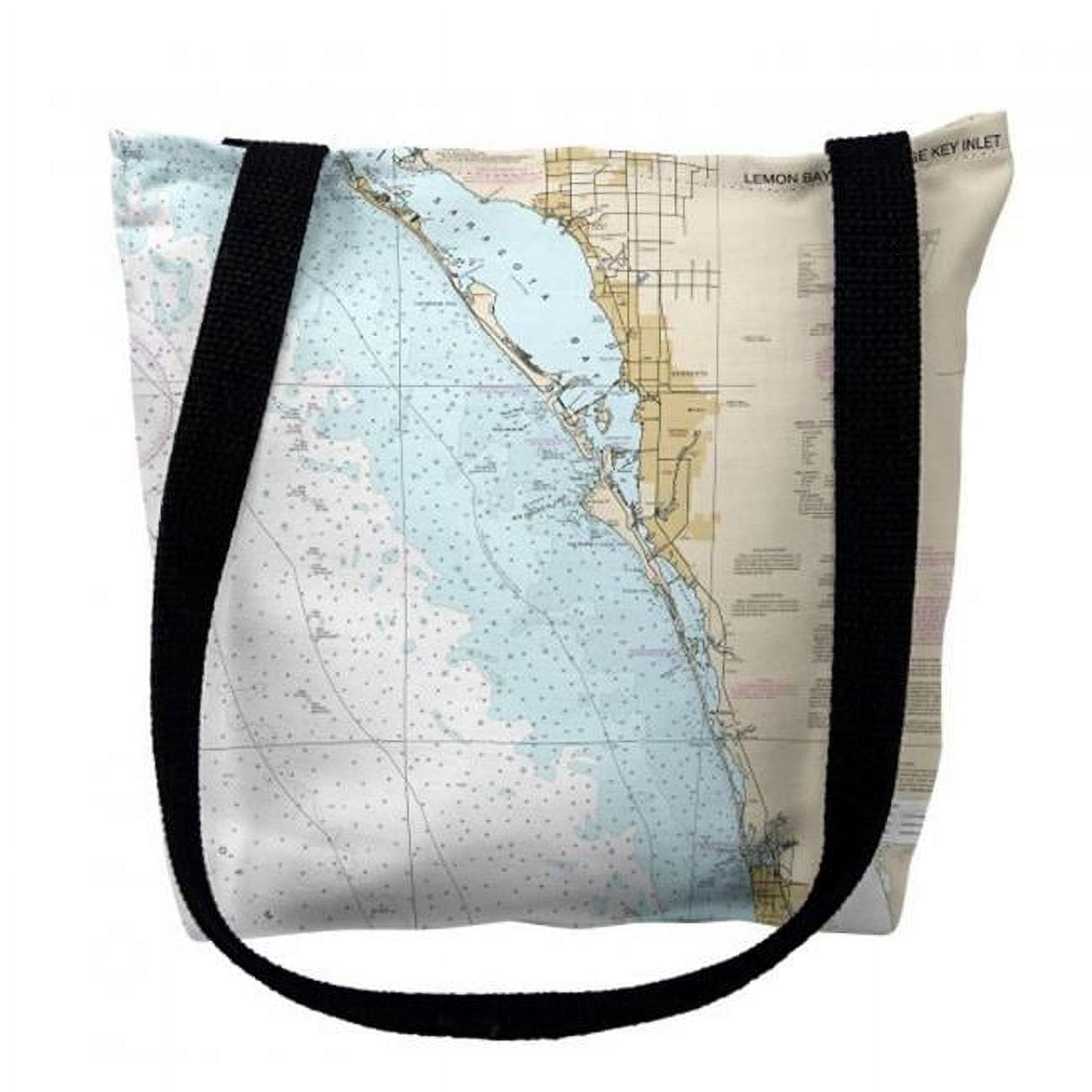 16 x 16 in. Venice Florida Nautical Map Tote Bag - Medium