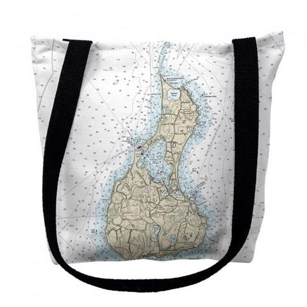 16 x 16 in. Block Island Rhode Island Nautical Map Tote Bag - Medium