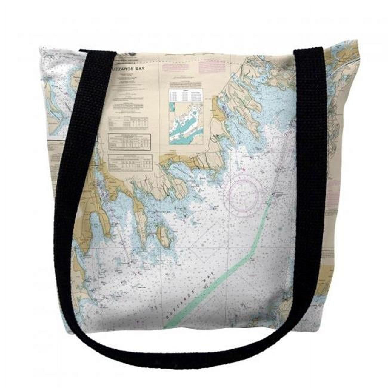 16 x 16 in. Buzzards Bay Massachusetts Nautical Map Tote Bag - Medium
