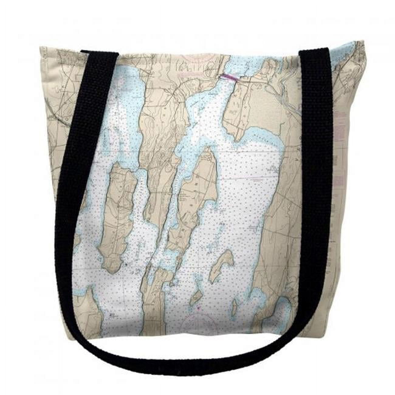 TY14781M 16 x 16 in. North Hero Island Vermont Nautical Map Tote Bag - Medium -  Betsy Drake