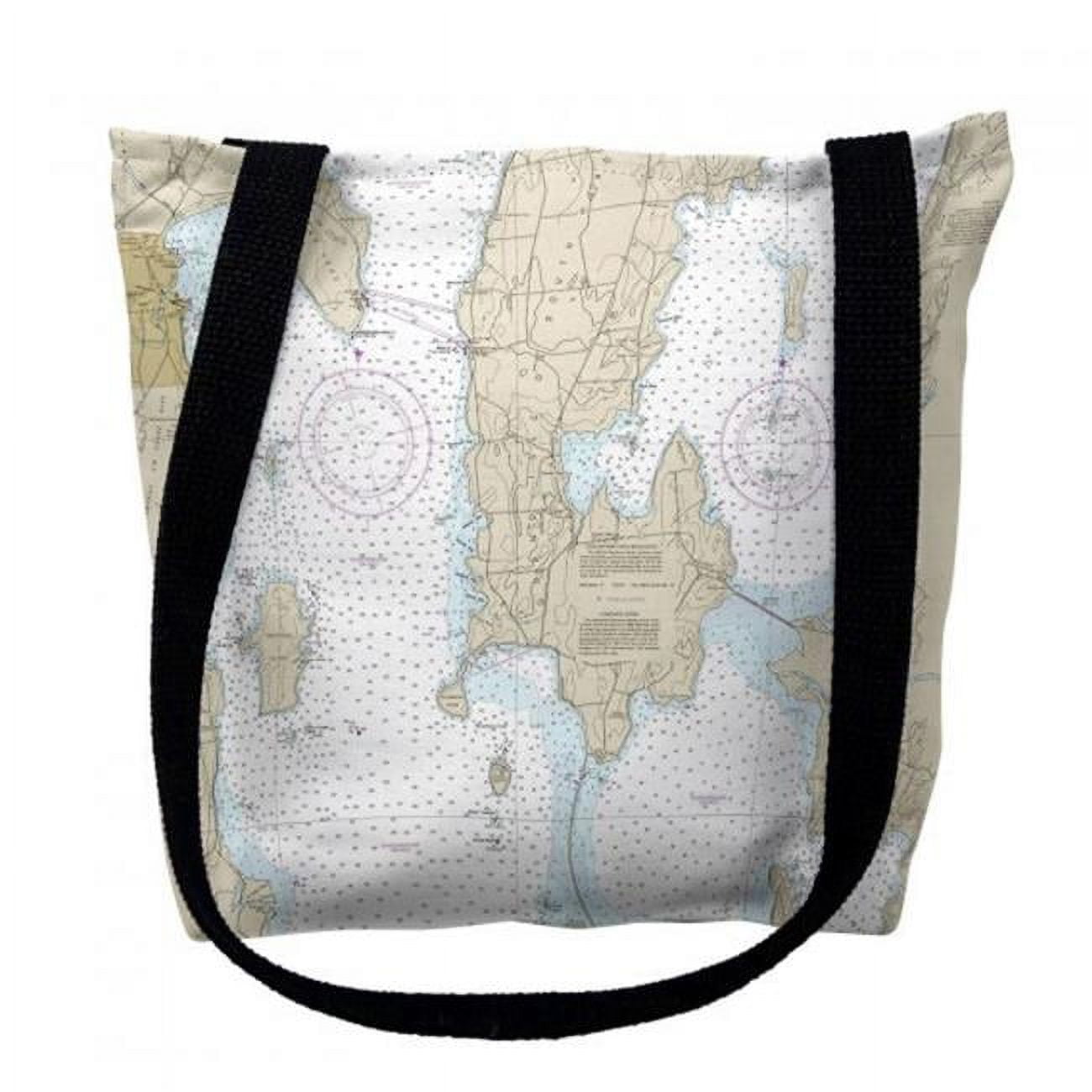 TY14782M 16 x 16 in. South Hero Island Vermont Nautical Map Tote Bag - Medium -  Betsy Drake