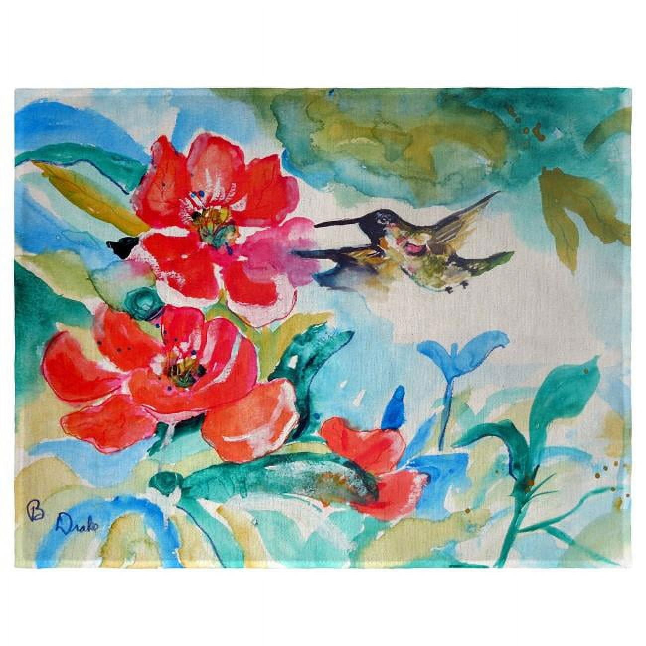 Picture of Betsy Drake PM1007 Hummingbird & Red Flower Place Mat - Set of 4