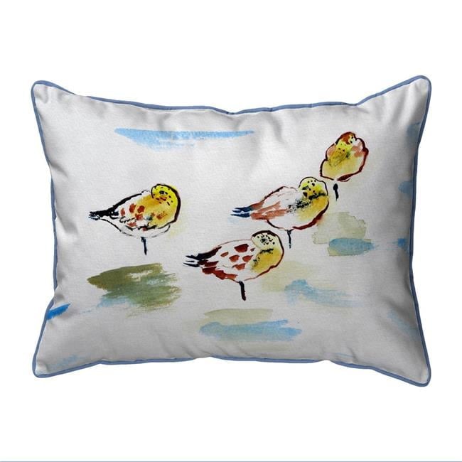11 x 14 in. Four Sanderlings Small Indoor & Outdoor Pillow