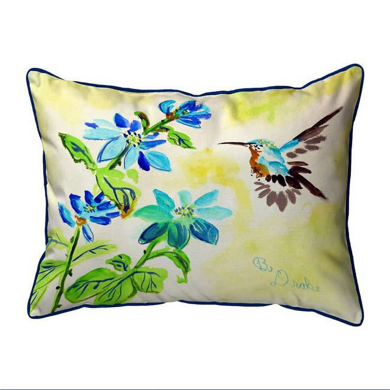20 x 24 in. Aqua Hummingbird Extra Large Zippered Pillow