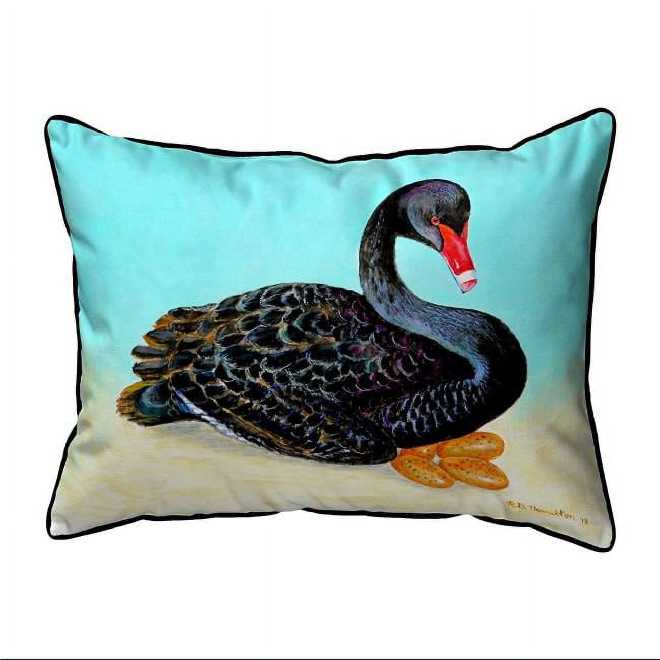 20 x 24 in. Black Swan Extra Large Zippered Pillow